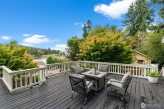 Deck with views of the harbor