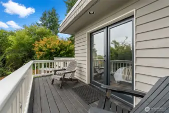 Deck off primary. Connects to main deck with views of Gig Harbor