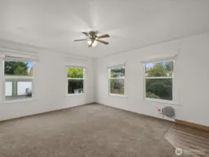 Light and bright units with large windows, and original wood millwork.