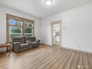 Spacious rooms and large windows.