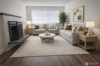 Living Room Virtual Staging
