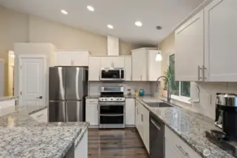 Gorgeous kitchen with loads of storage.