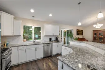 Granite countertops and Stainless appliances give this a large clean feeling.