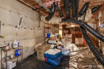 Crawll space accessed from the closet in the rec room downstairs.
