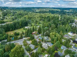 Aerial view showing location of the property.