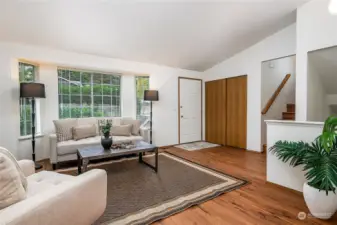 The living room as seen from the dining area.