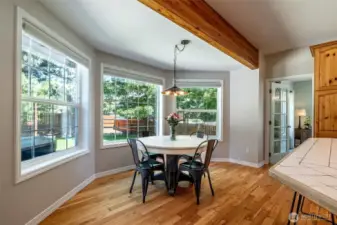 Eating space off kitchen.