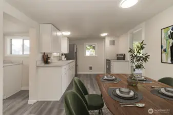 Virtually Staged-Dining Room and Kitchen