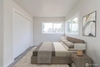 Virtually Staged- Bedroom #1 w/ Carpet