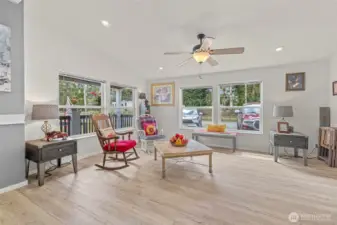Light, bright, beautiful open floor plan living room