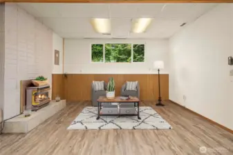Large lower level family room.