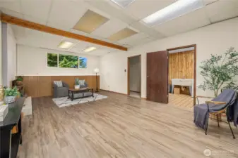 Utility room/ 1/2 bath off the family room.