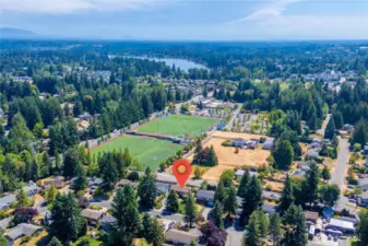 Walking distance to Clark Lake Park with tails and fishing pier.