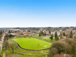 Brighton Playfield located directly across the street.