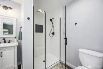 Tasteful update to modernize shower and lighten up the space
