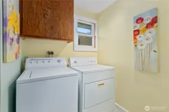 Laundry room off kitchen and close to garage access