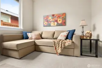 Second bedroom being used as a den/office.