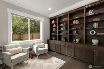 Private Office with built in bookcases and cabinetry