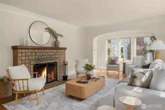 From this vantage point you can see the "alcove" to the side of the living room.