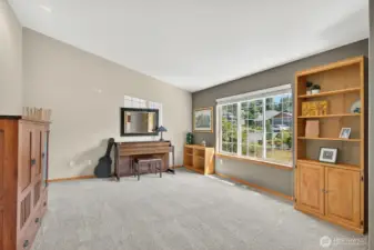 Large living room just off the entry way. Nice carpet & designer paint colors. Large window for natural light!