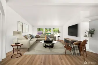 Virtually staged living room