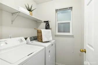 The laundry room just off the entry.