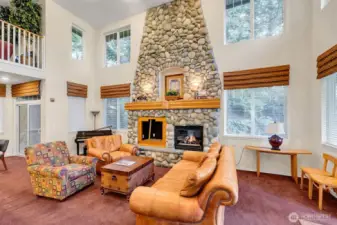 Inside the club house.