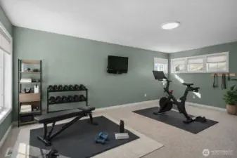 Staged Upper Bonus exercise room or 5th Bedroom
