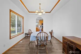 Generous-sized dining room.