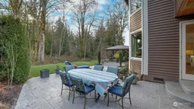 One of two outdoor entertaining spaces with private views.