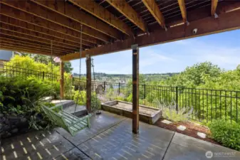 The slider takes you out to the view patio & raised garden