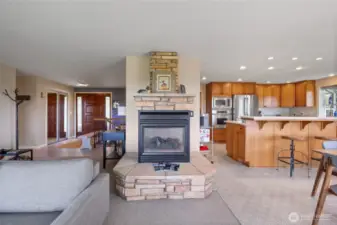 3 sided gas fireplace