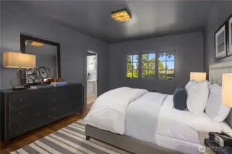 One of five bedrooms with ensuite baths