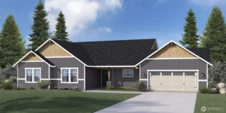 Saratoga Plan in the Craftsman Style option in Gray