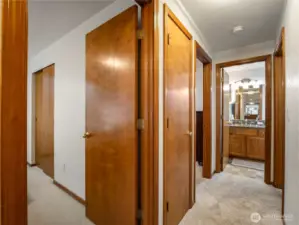 The sleeping quarters are privately located towards the left end of the home.