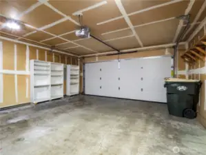 Large two-car garage.