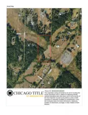 Aerial shows the land in relation to the adjoining properties, creek and transmission lines. It is not a map from a survey.