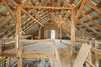 New supports for the barn, loft and roof.