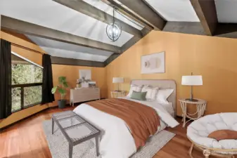 Lofted primary suite