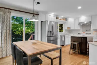 Kitchen with 2 eating spaces