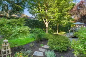 Super Private Park-Like back yard with mature landscaping.