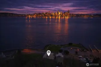 Captivating Sunsets with the light reflected off the down town buildings!