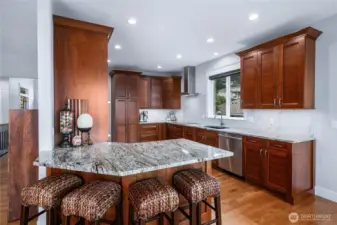 Beautiful Walnut Cabinetry in Kitchen