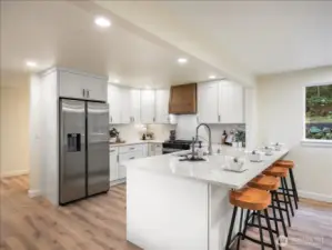 kitchen and barstools
