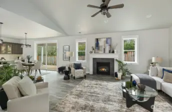 Living room with gas fireplace