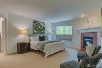 Opens to bath suite