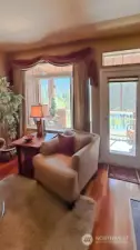 Back door to deck & view of 18th fairway & Nason Ridge