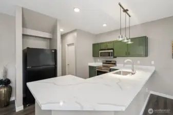 Brand new Countertops and sink waiting to be enjoyed.