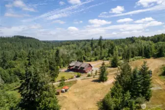 The possibilities are endless with this expansive property. From this vantage point, you can see the custom chicken coop and storage shed, nestled within the landscape. Surrounded by the natural beauty of the forest, the property offers a serene and private retreat that’s perfect for relaxation, recreation, or expansion.