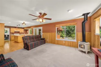 Living room with gas stove